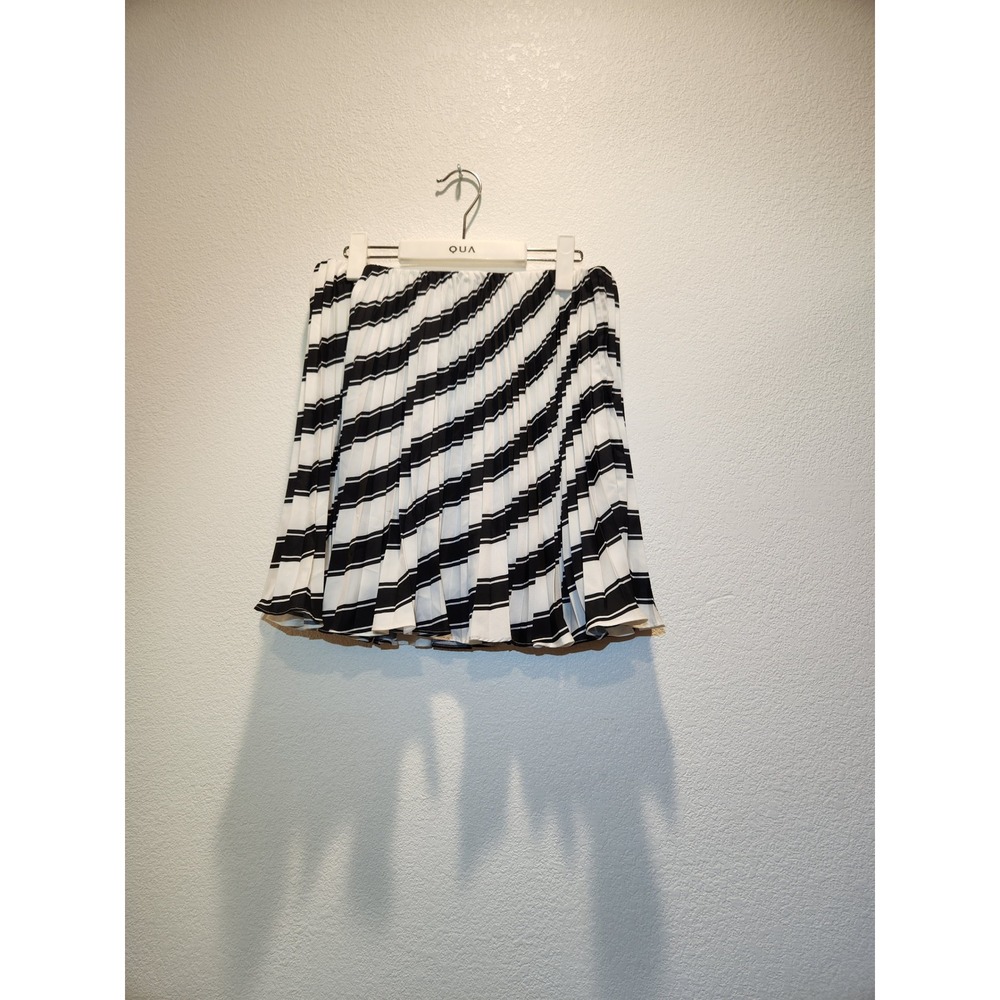 Maeve by Anthropologie Black White Pleated‎ Skirt Stripe Motif Size 10 NWT